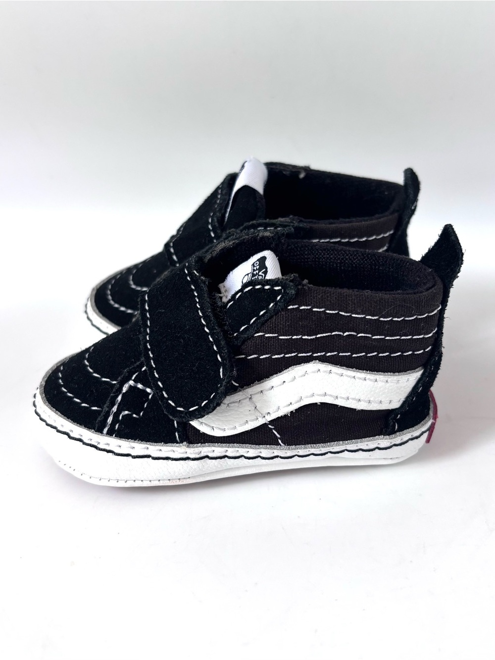 Vans Infant Sk8-Hi Baby Crib Shoes Size 2, Black & White, Velcro